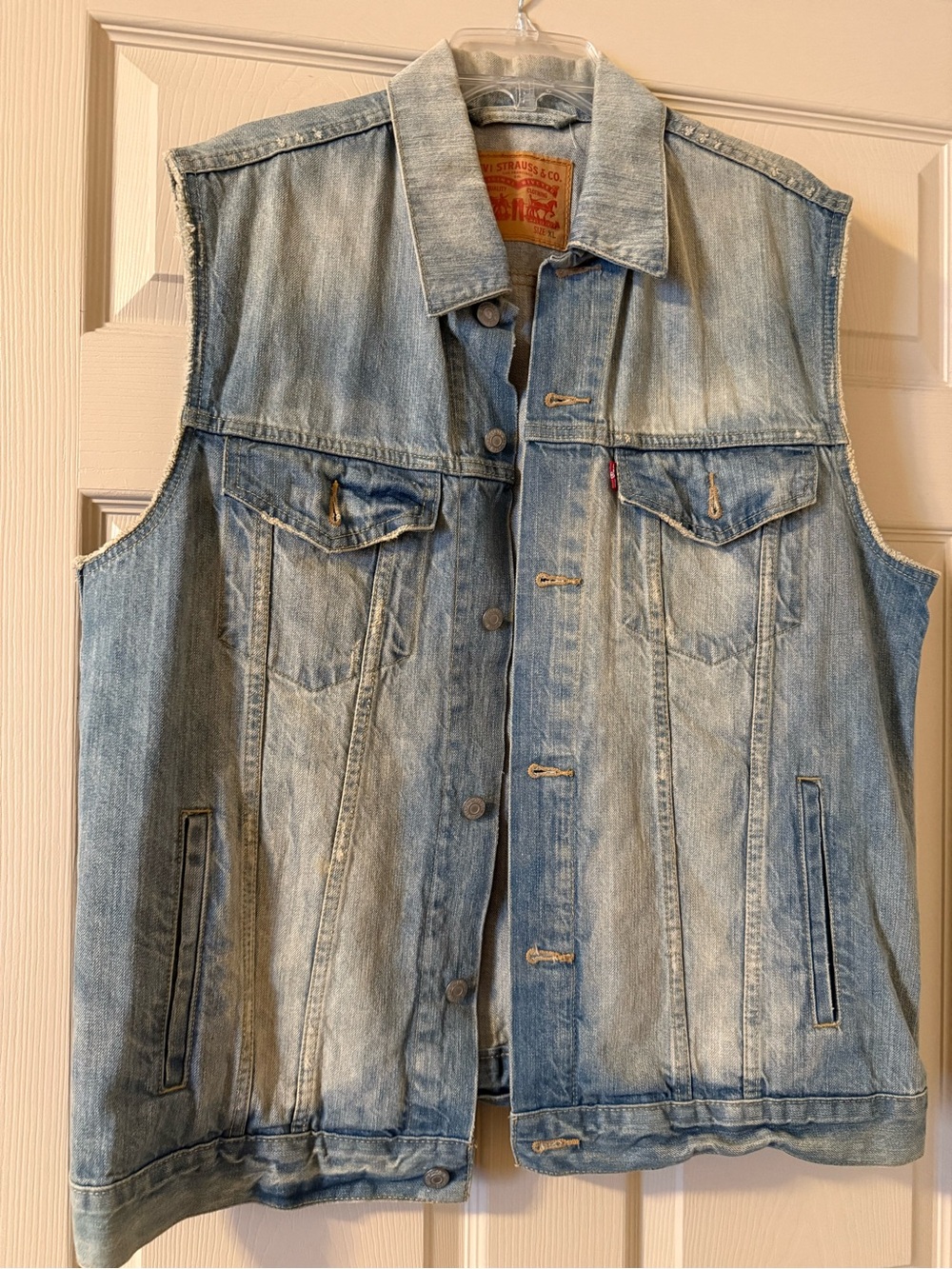 Levi's Light Blue Washed Denim Vest - Men's Sleeveless Trucker